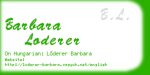 barbara loderer business card